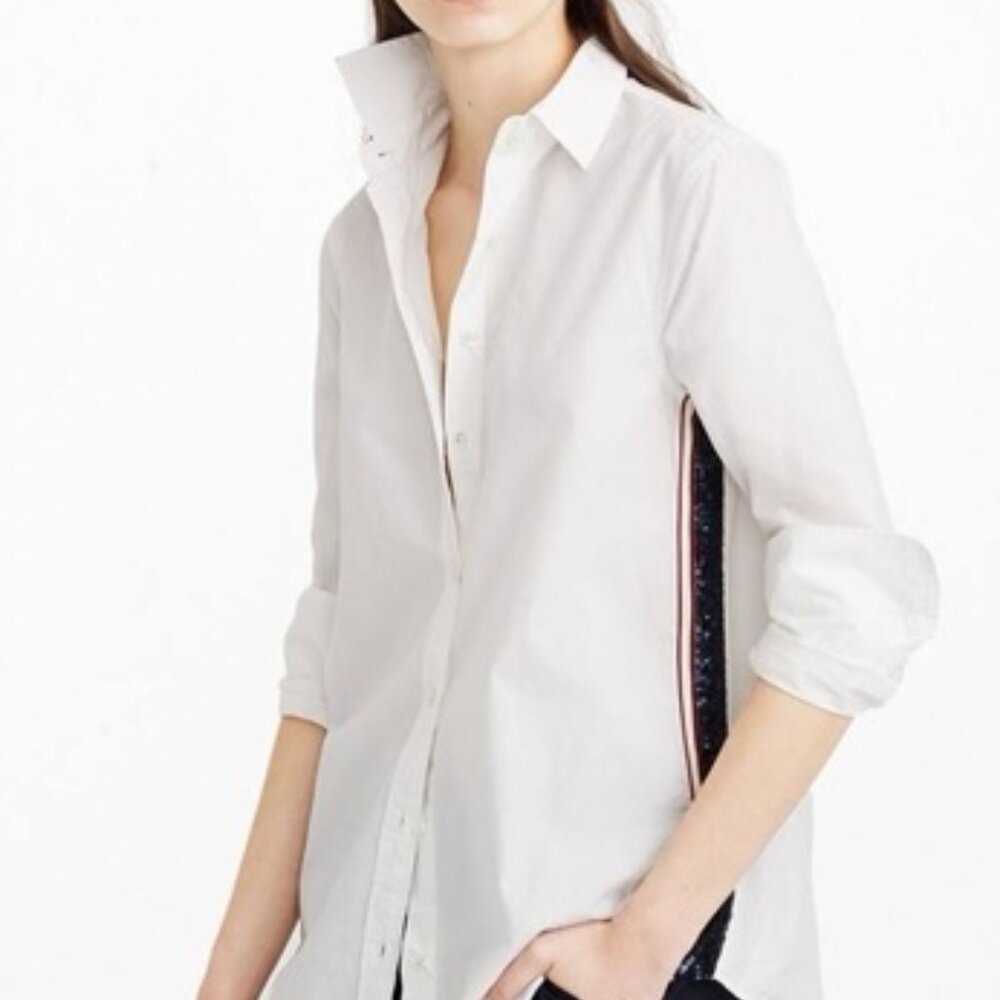 J.Crew I Sequin Side Stripe Button Down Shirt I S… - image 1